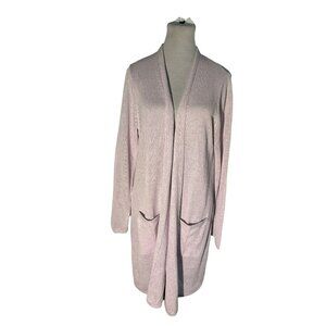 NWT J. Jill Pale Orchid Linen & Viscose Blend Long Cardigan Sweater Size L